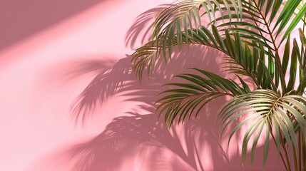 Soft Shadow of Tropical Leaves on Minimalist Wall