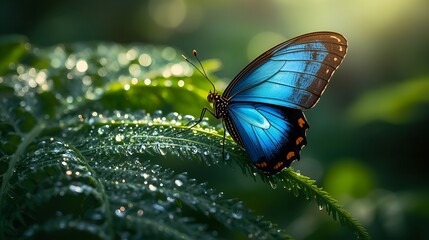 butterfly on a green leaf