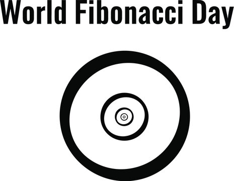 World fibonacci day illustration with concentric circles celebrating mathematical sequence and its presence in nature
