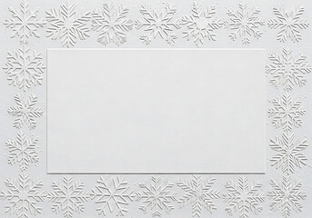 Elegant simple snowflake border design for winter holiday cards and invitations