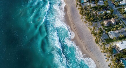 Breathtaking Aerial View of Boynton Beach, Florida: Turquoise Waters, Sandy Beaches, and Palm Trees in Paradise