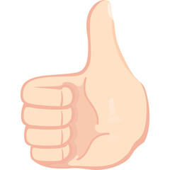 A Pale Peach Colored Human Hand Gesturing a Thumbs Up Sign with Four Fingers in a Pixelated Style on a Transparent Background
