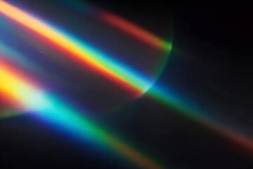 Crystal rays radiate in rainbow colors across the frame. Lens flare enhances vibrant sparkle and motion. Perfect for magical or jewel-inspired designs.