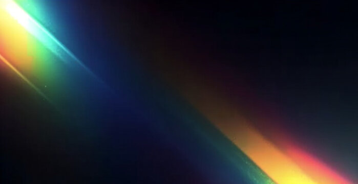 Crystal flares scatter vibrant rainbow colors across a gradient. Transparent light streaks enhance depth and motion. Perfect for magical or abstract designs.