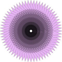 Abstract Geometric Spiral Mandala Pattern with Gradual Purple and Pink Color Gradient