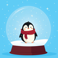 Penguin in christmas ball