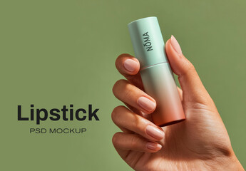 Elegant Lipstick Mockup Design Psd