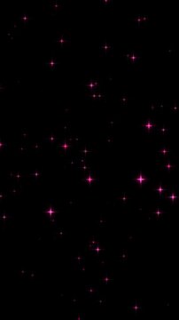 キラキラ輝く幻想的なパーティクル背景のループ動画（ピンク）【縦長ビデオ】