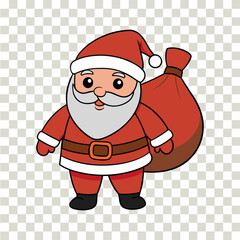 Cartoon Santa Claus with a sack of gifts illustration design