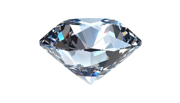 Faceted, symmetrical crystal on black reflects ambient light