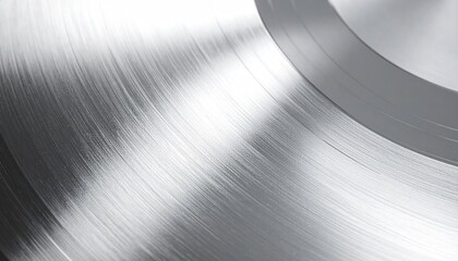 Close-Up of a Polished Stainless Steel Plate with Subtle Reflections