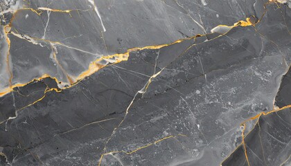 Gray Marble with Gold Veins Texture Background