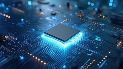 Advanced Technology Concept with AI and Quantum Processor