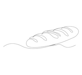 One continuous line drawing of white bread. cafe concept suitable for bakery logo. Vector illustration. white background
