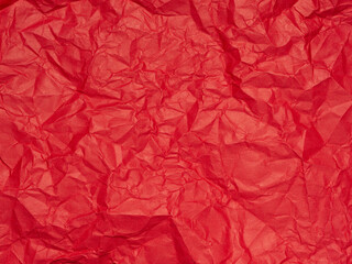 Crumpled and Textured Red Paper Background