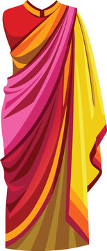 indian saree vibrant colors with gold border drass.