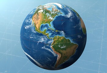 A detailed 3D model of Earth displaying tectonic plate boundaries and movements, with dynamic overlays illustrating how the plates shift and reshape the planet&rsquo;s surface over time. A scientific grid.