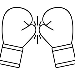 Dynamic boxing gloves clashing in a powerful punch, conveying strength and competition originally vector art