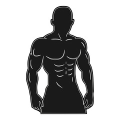 Strong physique of muscular man showcasing fitness and health, ideal for gym or workout promotions, originally vector