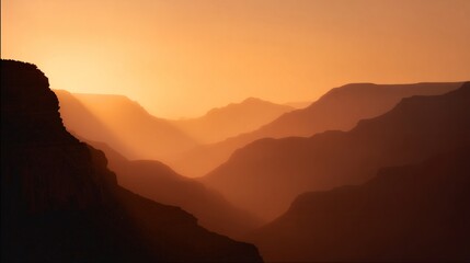 Obraz premium Canyon ridges glowing orange at sunrise nature landscape dramatic viewpoint tranquil environment