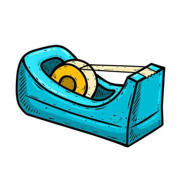 blue tape dispenser with yellow tape clip art preview