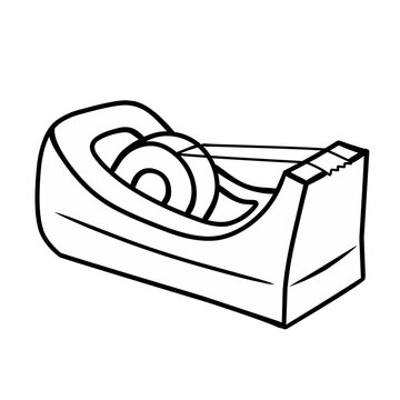 black and white tape dispenser clip art preview