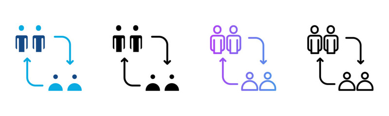 Comparison Group Icon Multiple Style Vector Illustration
