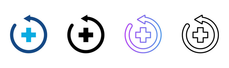 Recovery Icon Multiple Style Vector Illustration 