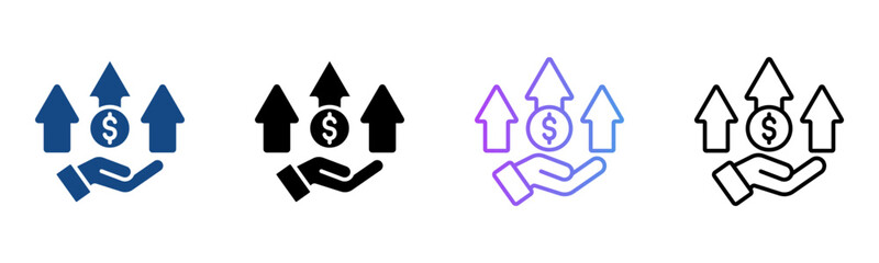 Income Icon Multiple Style Vector Illustration
