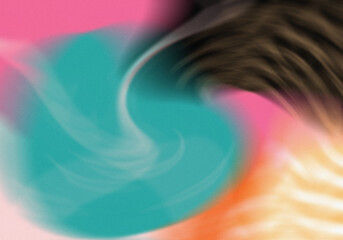 Geometric Shapes Abstract Backdrop in Bold Colors, Circles and Zigzag Pattern