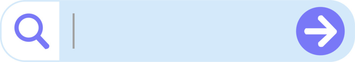 Clean Minimal Search Bar UI Element with Purple Icons and Cursor