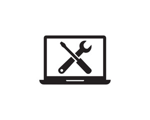 Digital repair tools silhouette icon vector design illustration
