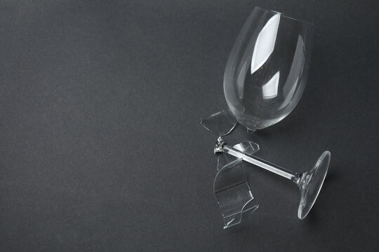 Fragments of broken glass on a black background
