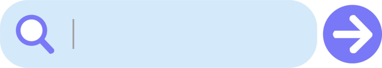Clean Minimalist Search Input Field with Purple Icons and Cursor