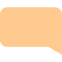 A Rounded Peach Colored Speech Bubble Icon On A Transparent White Background With A Subtle Shadow Effect Isolated Minimalist Design Element For Communication Concepts