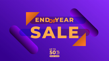 END OF YEAR SALE OFFERS AND DISCOUNT PROMOTION TEMPLATE BANNER DESIGN.COLORFUL GRADIENT COLOR BACKGROUND VECTOR. GOOD FOR SOCIAL MEDIA POST, COVER , POSTER 