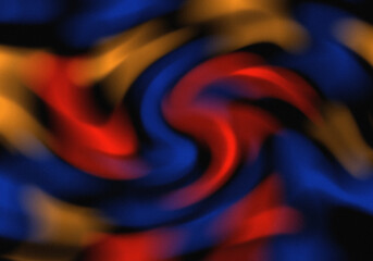 Abstract Fluid Shapes with Retro Colors, Blue, Orange, and Red on Transparent