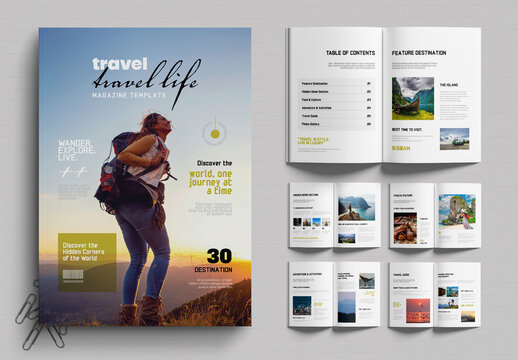 Modern Travel Magazine Design Template
