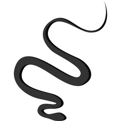 A Simple Black Snake Illustration With A Transparent Background And A Shadow Effect