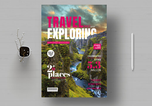 Travel Cover Magazine Template Layout