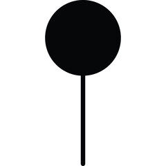 A Simple Black Circle On A Thin Stem With A Transparent Background Perfect For Graphic Design And Iconography