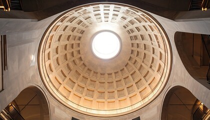 Circular Plaster Dome Oculus Ring Beam Soft Halo Quiet Architecture