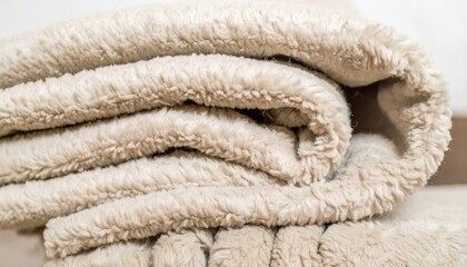 Creamy Beige Boucle Fabric Texture Close-Up