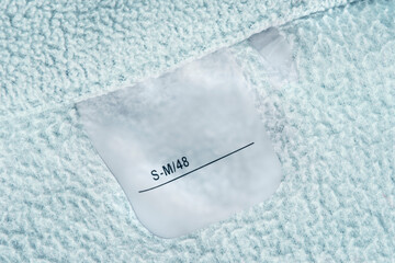 Size S-M clothes label