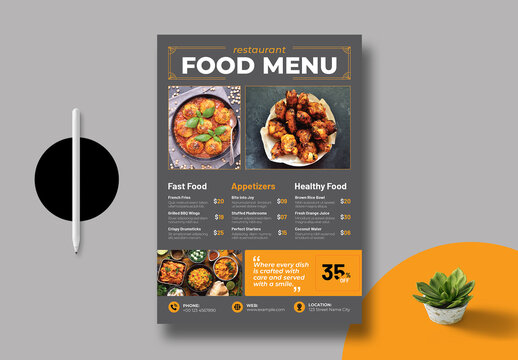 Food Menu Design Template Layout