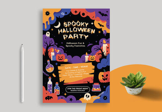 Halloween Spooky Party Flyer Layout