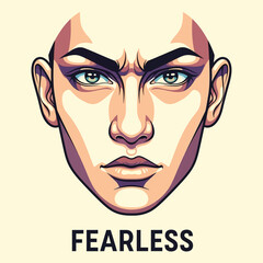 Bold Fearless Face Illustration in Modern Vector Style