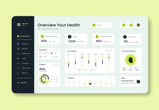 Fitness and Health Dashboard UI UX Design