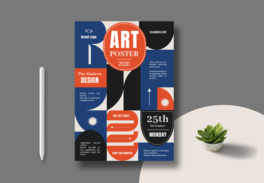 Modern Shapes Art Poster Template Layout