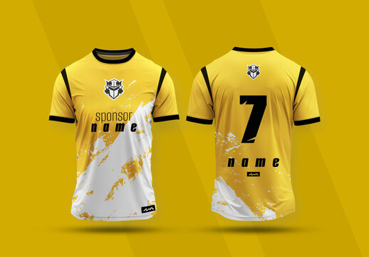 Yellow Color Sport Jersey Design